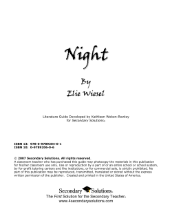 By Elie Wiesel - Dedicated Teacher