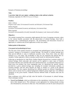 Synopsis of Seminar proceedings Title