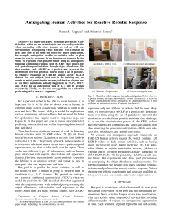 Anticipating Human Activities for Reactive Robotic