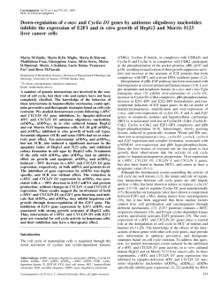 Down-regulation of c-myc and Cyclin D1 genes by