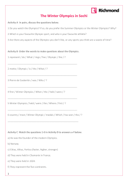 The Winter Olympics in Sochi