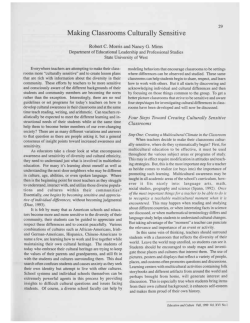 Making Classrooms Culturally Sensitive - Purdue e-Pubs