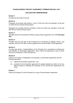 Explanatory Memorandum - Parliament of Western Australia
