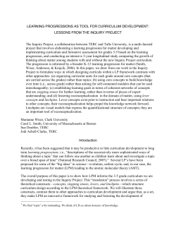 Learning Progressions as tool for curriculum development