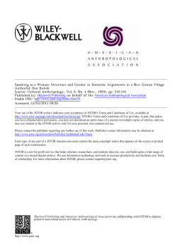 Speaking as a Woman - Department of Comparative Human
