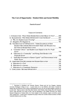 The Cost of Opportunity: Student Debt and Social Mobility