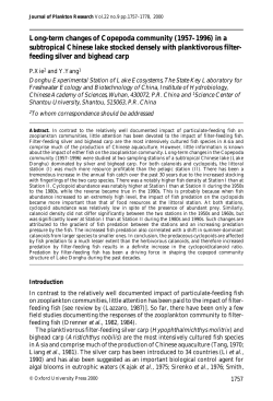 Long-term changes of Copepoda community