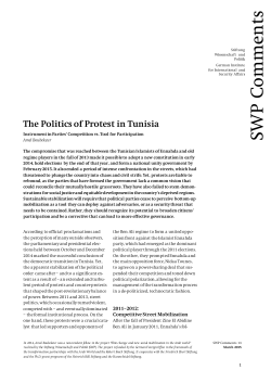 The Politics of Protest in Tunisia. Instrument in Parties` Competition