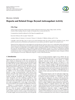 Heparin and Related Drugs: Beyond Anticoagulant Activity