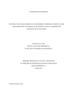 universit&eacute; de montr&eacute;al studying the characteristics of liposomes