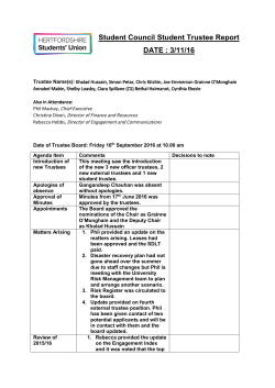 Student Trustee Report 2 - Hertfordshire Students` Union