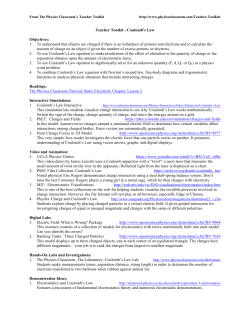 Teacher Toolkit - Coulomb`s Law Objectives