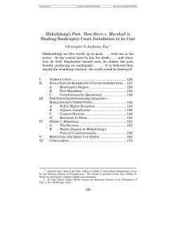 How Stern v. Marshall is Shaking Bankruptcy