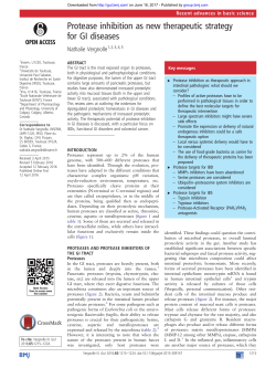 Protease inhibition as new therapeutic strategy for GI diseases