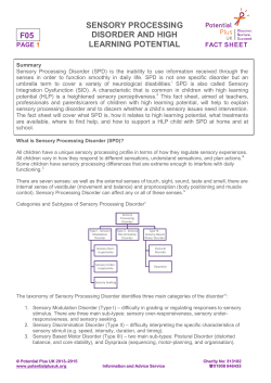 F05 Sensory Processing Disorder and High