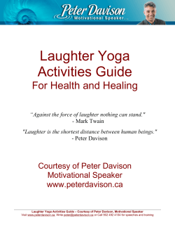 Laughter Yoga Activities Guide - Official Website of Peter Davison