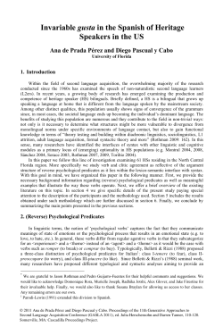 Invariable gusta in the Spanish of Heritage Speakers in the US