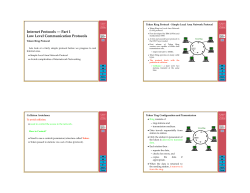 Internet Protocols &mdash; Part 1 Low Level Communication Protocols