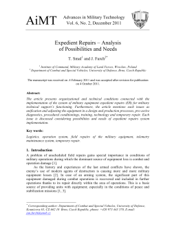 Expedient Repairs - Advances in Military Technology