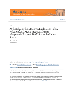At the Edge of the Modern?: Diplomacy, Public Relations, and Media