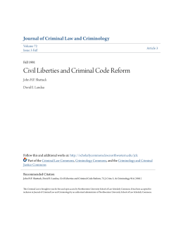Civil Liberties and Criminal Code Reform
