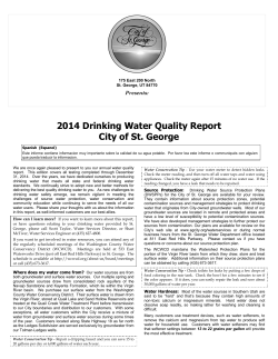 2014 Drinking Water Quality Report City of St. George