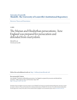 The Marian and Elizabethan persecutions - ThinkIR