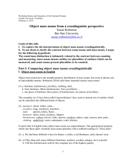 Object mass nouns from a crosslinguistic perspective