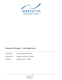 Summary of Factums &ndash; Vimy Ridge Survey