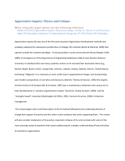Appreciative Inquiry: Theory and Critique