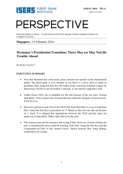 Myanmar`s Presidential Transition: There May