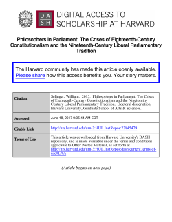 Philosophers in Parliament: The Crises of Eighteenth