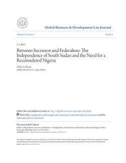 Between Secession and Federalism: The Independence of South