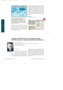 FastStart Taq DNA Polymerase Is Ideally Suited for RT