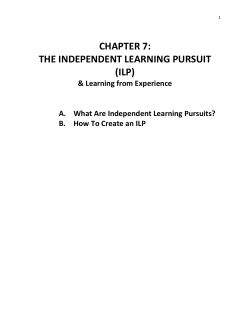 chapter 7: the independent learning pursuit