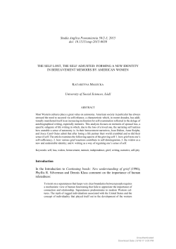 The Self Lost, the Self Adjusted: Forming a New Identity in