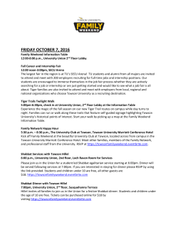 FAMILY WEEKEND SCHEDULE the