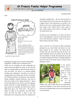 newsletter 2016 en - St. Francis UGANDA