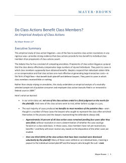 Do Class Actions Benefit Class Members?