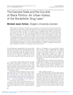 The Carceral State and the Crucible of Black Politics: An Urban