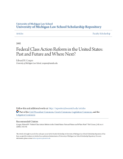 Federal Class Action Reform in the United States