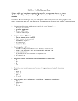 MUS Grad Portfolio Placement Exam This test will be used to