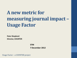Usage Factor - International Association of STM Publishers