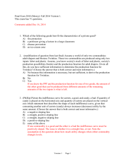 Final Econ 2010 (Morey) - University of Colorado Boulder
