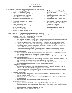 To Kill a Mockingbird Part I Test Review