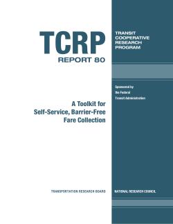 TCRP Report 80 - A Toolkit for Self-Service, Barrier