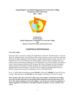 Annual Report on Global Learning in University College