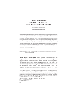 THE SUPREME COURT, THE SOLICITOR GENERAL, AND THE