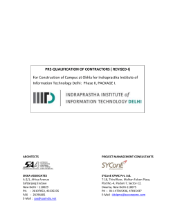 Revised Pre-Qualification of Contractors for Package I - IIIT