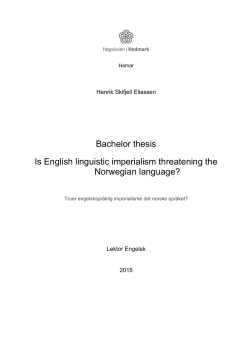 Bachelor thesis Is English linguistic imperialism